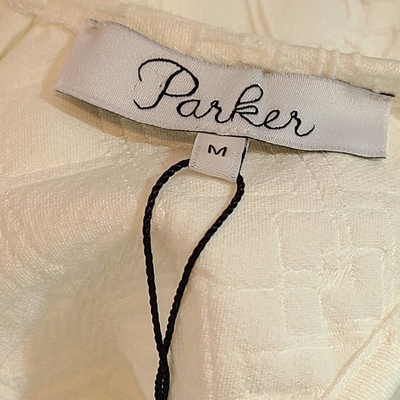 Parker White Textured Sleeveless Fit & Flare Mini Dress Medium NWT - Picture 8 of 10